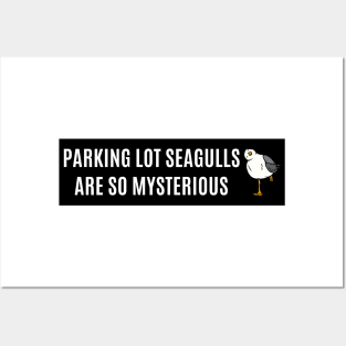 Parking lot seagulls are so mysterious ,Funny Bumper Posters and Art